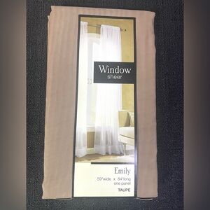 Sheer Taupe Window Panel Lightweight EMILY 59 x 84 Style = Rod Pocket NEW NIP